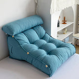 SOGA 4X 45cm Blue Triangular Wedge Lumbar Pillow Headboard Backrest Sofa Bed Cushion Home Decor