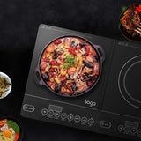 SOGA Dual Burners Cooktop Stove 21L Stainless Steel Stockpot 30cm and 30cm Induction Fry Pan